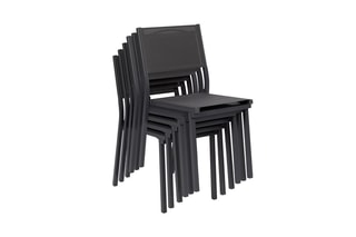 6 chaises empilables de jardin - Gris