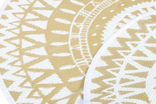 Tapis rond extérieur Maori - Beige - 150 cm