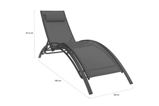 2 chaises longues Havana - 185 x 58 x 81,5 cm