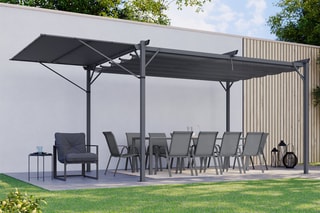 Pergola avec toit rétractable et inclinable Marina - 545 x 220 x 290 cm