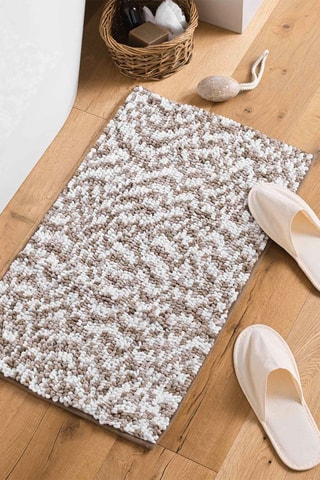 Tapis de bain Friza - Sable et marron - 45 x 75 cm