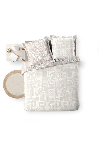 Parure de draps en coton Eliot - Beige et écru