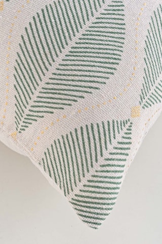 Coussin Maho - Crème et vert - 45 x 45 x 15 cm