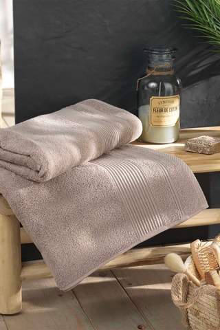 Drap de bain Tendresse - Taupe - 90 x 150 cm