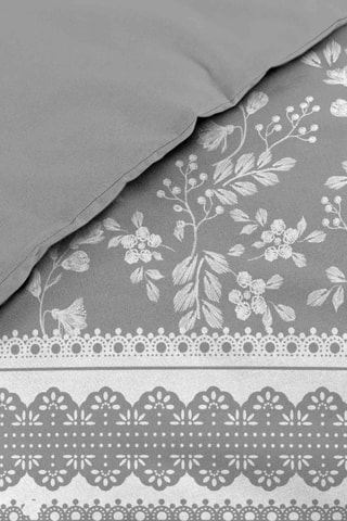 Parure de couette en coton Annie - Gris et blanc