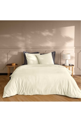Parure de couette Veloutea - Ecru