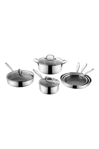 Batterie de cuisine en acier inoxydable - 9 pièces