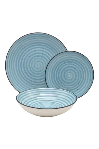 6 assiettes plates en grès - 28 cm