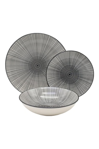 6 assiettes plates en grès - 28 cm