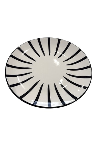 6 assiettes plates en grès - 28 cm