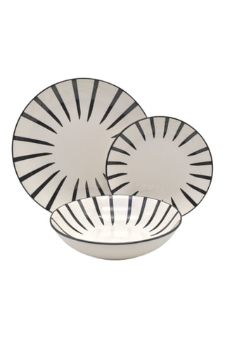 6 assiettes plates en grès - 28 cm