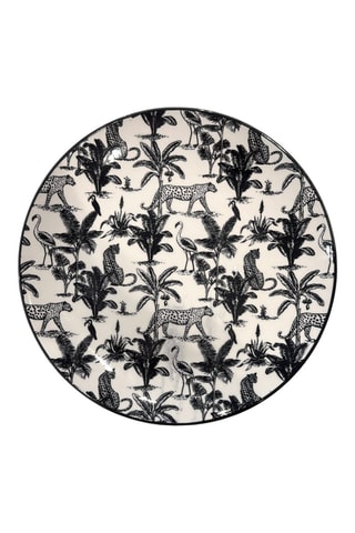 6 assiettes plates en grès - 28 cm