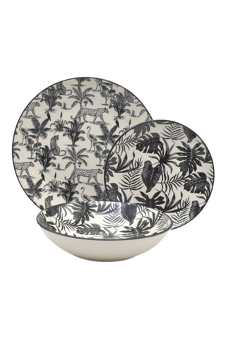 6 assiettes plates en grès - 28 cm