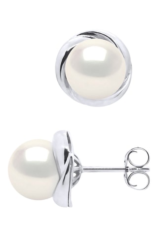 Puces Or blanc et perles de culture