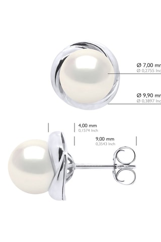 Puces Or blanc et perles de culture