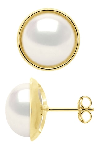 Puces Or jaune et perles de culture