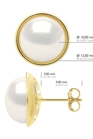 Puces Or jaune et perles de culture