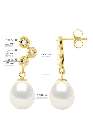 Boucles d'oreilles Or jaune, perles de culture et diamants