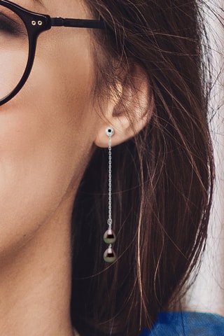 Boucles d'oreilles Or blanc et perles de culture