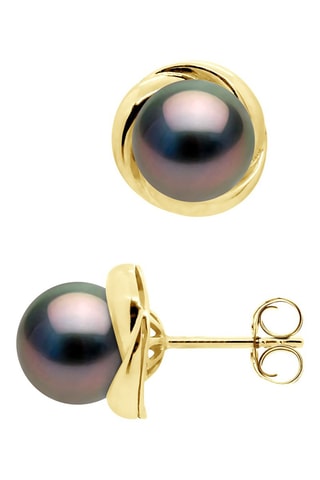 Puces Or jaune et perles de culture