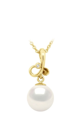Pendentif Or jaune, perle de culture d'eau douce et diamant