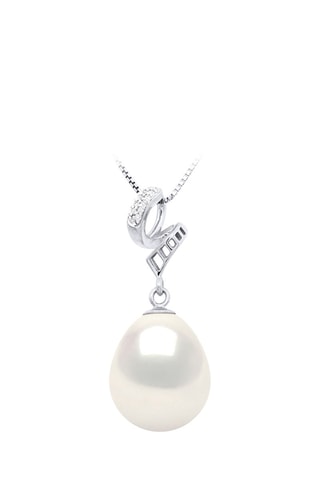 Pendentif Or blanc, perle de culture d'eau douce et diamants