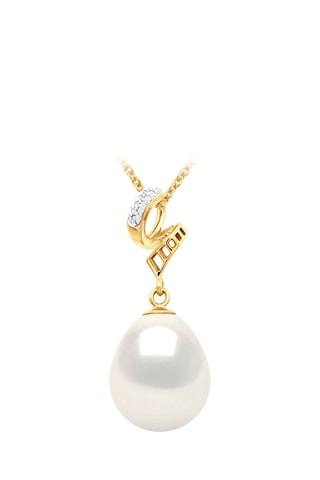 Pendentif Or jaune, perle de culture d'eau douce et diamants