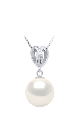 Pendentif Or blanc, perle de culture d'eau douce et diamants