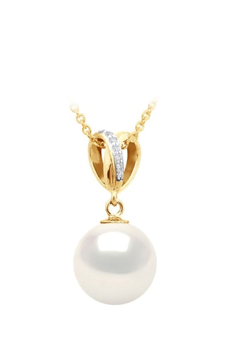 Pendentif Or jaune, perle de culture d'eau douce et diamants