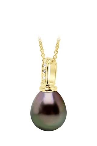 Pendentif Or jaune, perle de culture de Tahiti et diamants