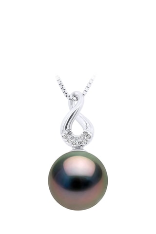 Pendentif Or blanc, diamants et perle de culture