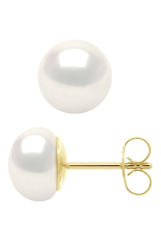 Puces Or jaune et perles de culture