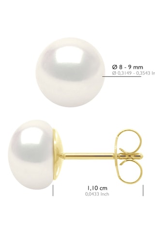 Puces Or jaune et perles de culture