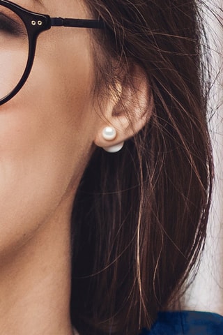 Puces Argent et perles de culture