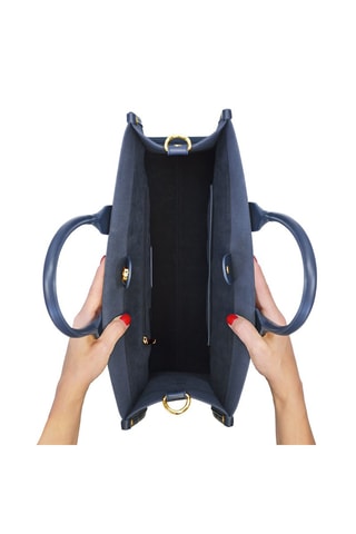 Cabas en cuir vegan Quartier Latin - Bleu