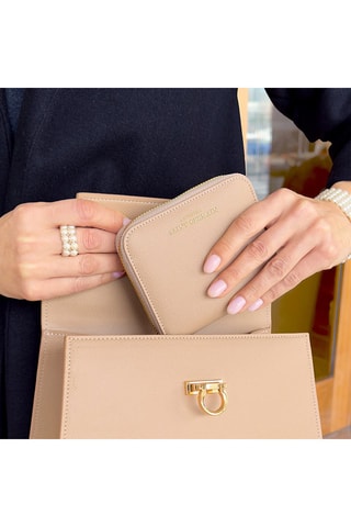 Portefeuille en cuir Eze - Beige