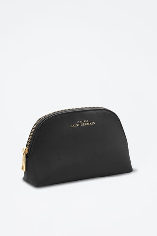 Mini trousse à maquillage en cuir Thonon - Noir