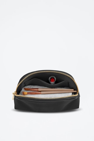 Mini trousse à maquillage en cuir Thonon - Noir