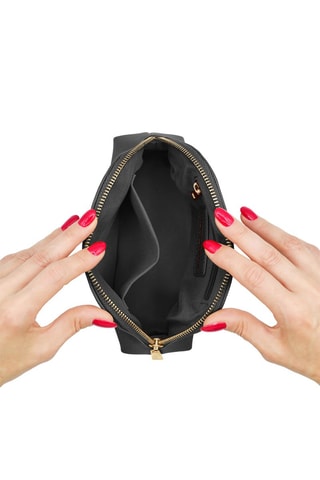 Mini trousse à maquillage en cuir Thonon - Noir