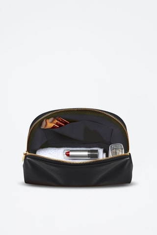 Trousse à maquillage en cuir Thonon - Noir