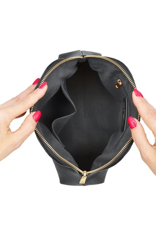 Trousse à maquillage en cuir Thonon - Noir