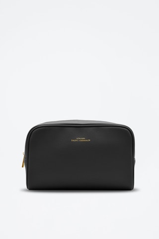 Trousse de toilette en cuir - Noir
