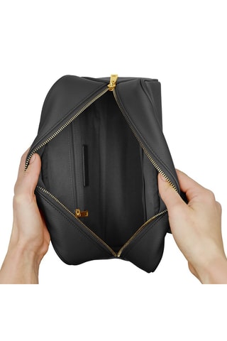 Trousse de toilette en cuir - Noir
