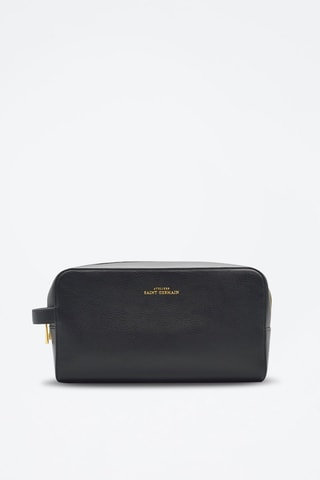 Trousse de toilette en cuir - Noir