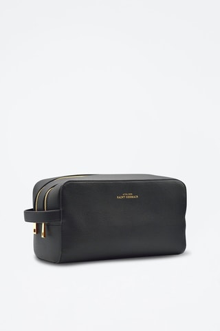 Trousse de toilette en cuir - Noir