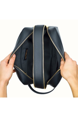 Trousse de toilette en cuir - Noir