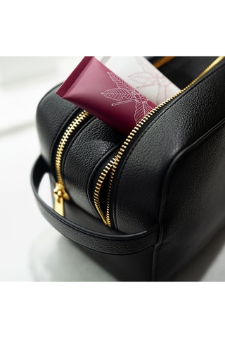 Trousse de toilette en cuir - Noir