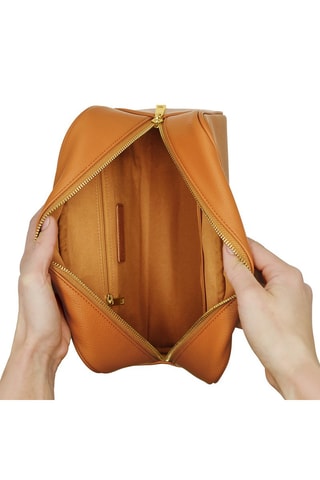 Trousse de toilette en cuir - Marron