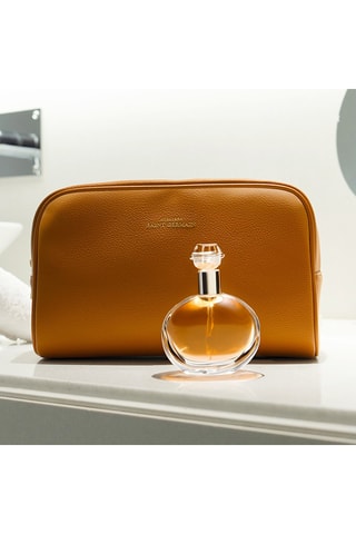 Trousse de toilette en cuir - Marron