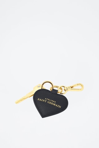 Porte-clés en cuir Paris Love - Noir et doré